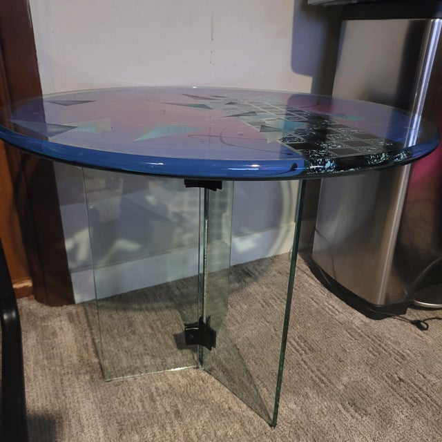 1990s Joan Irving Art Glass Table For Sale - Image 5 of 8
