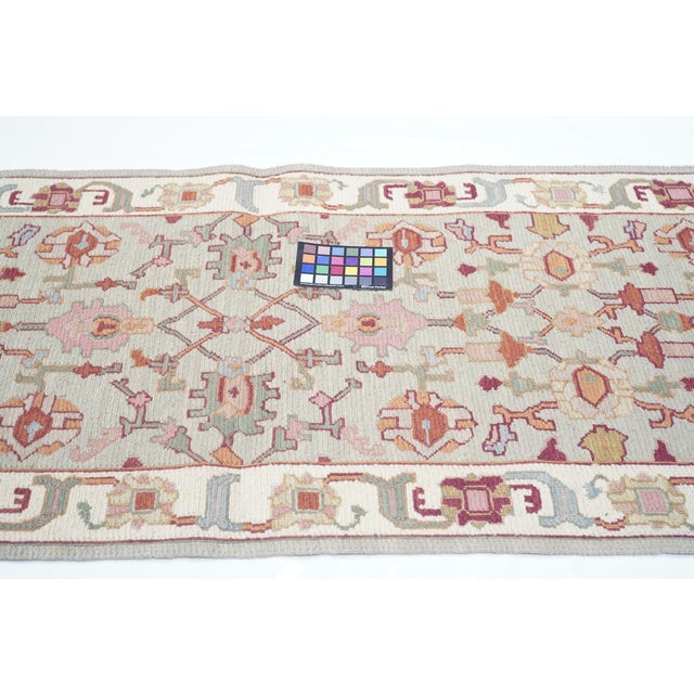 Light Green Turkish Sumak Runner 2'6'' X 8'0" For Sale - Image 8 of 9