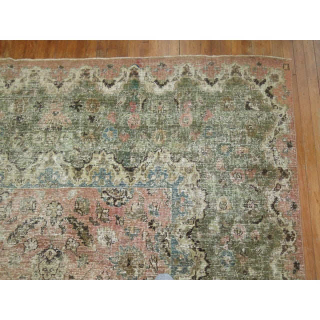 Textile Early 20th Century Zabihi Collection Large Worn Neutral Persian Rug - 11'10" x 16'2" For Sale - Image 7 of 10