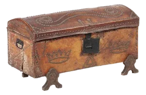 Chest in Wood and Leather