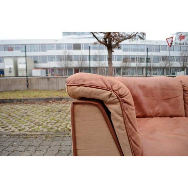Sapporo Sofa in Cognac Canvas and Leather from Oy Dahlqvist AB / BD Möbel, 1976, Set of 3 For Sale - Image 6 of 18