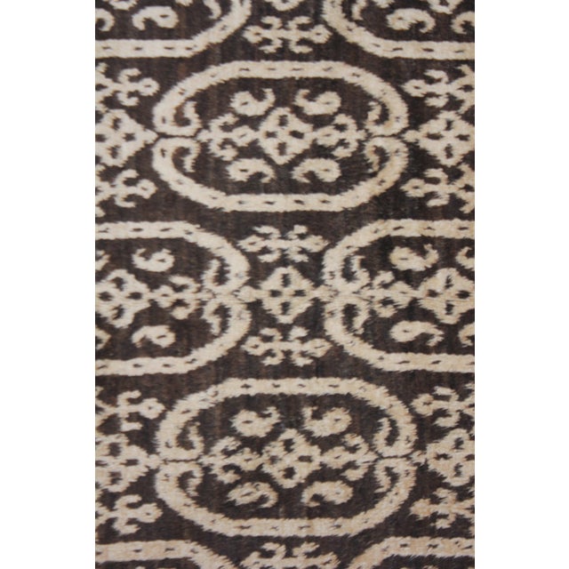 Modern Hand Knotted Ikat Design Rug- 6′ × 9′6″ For Sale - Image 3 of 3