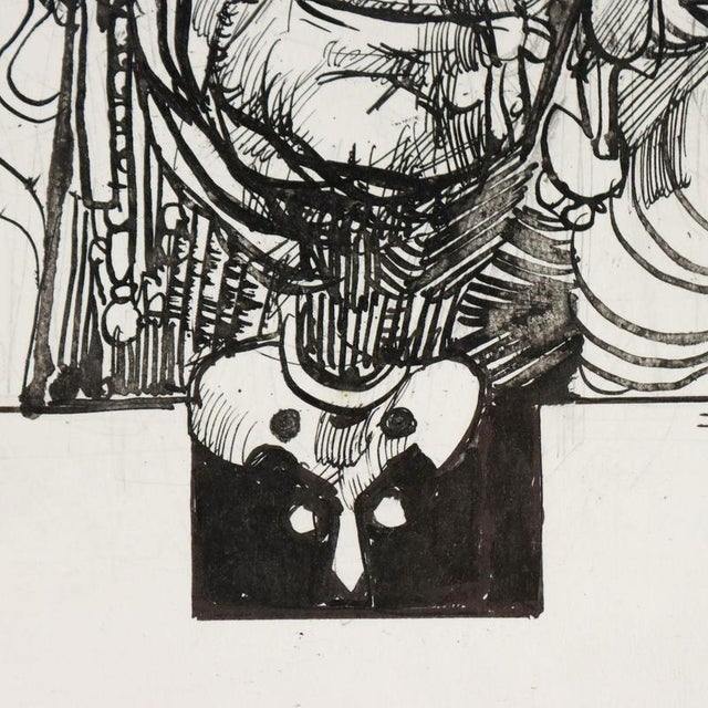 Sergio Toppi, Figurative Composition, Mixed Media on Paper For Sale - Image 6 of 11