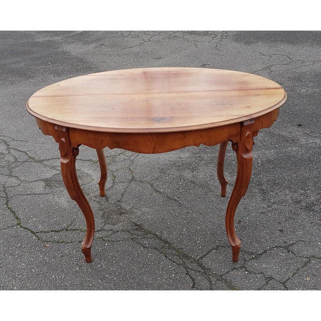 Antique Dining Salon Table with Curved Legs For Sale - Image 3 of 4
