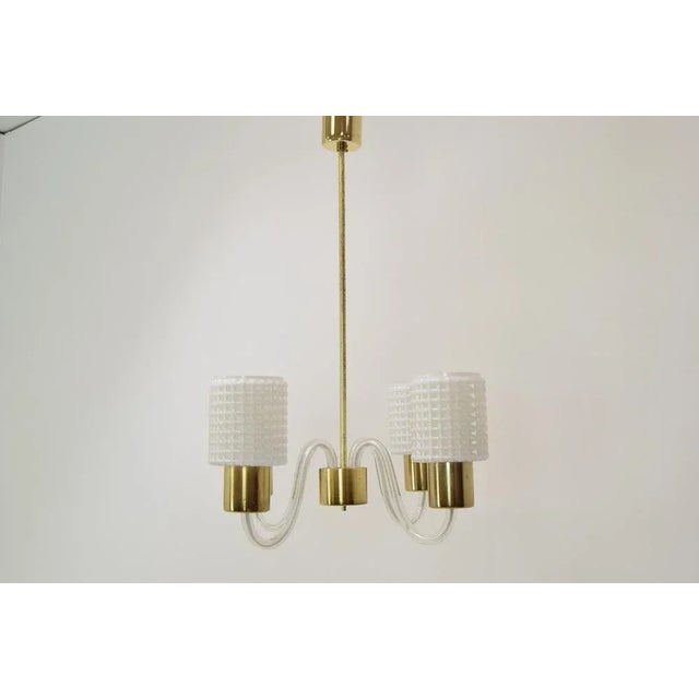 Metal Mid-Century Chandelier from Kamenicky Senov, 1970s For Sale - Image 7 of 13