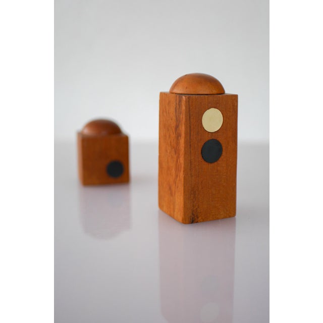 Mid-Century Modern Danish Teak Salt and Pepper Shaker Set, Set of 2 For Sale - Image 11 of 15
