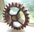 Industrial Antique Industrial Wooden Foundry Toothed Cogwheel Gear Mold as Modern Sculpture For Sale - Image 3 of 8