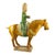 Tan A Pair of Antique Chinese Tang Dynasty Style Sancai Figurines on Horseback For Sale - Image 8 of 8