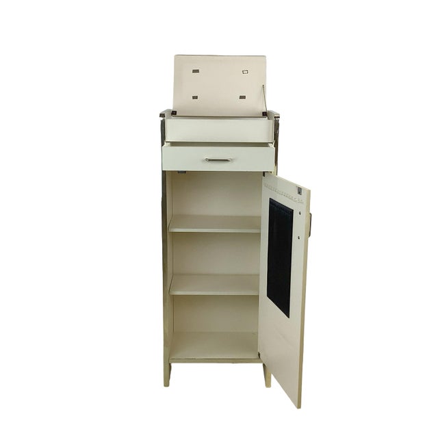 Postmodern Vintage 1980s Postmodern Jewelry Armoire With Gold-Tone Trim For Sale - Image 3 of 18