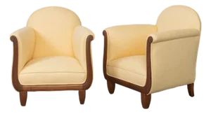 Pair of French 1920s Art Deco Club Chairs