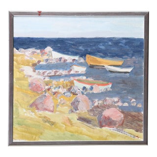 1980s Swedish Oil Painting by Tage E Nillson For Sale