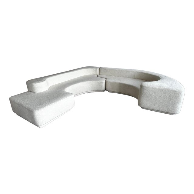 Vintage Lara Sofa in White Bouclé by Roberto Pamio for Stilwood, 1970s For Sale