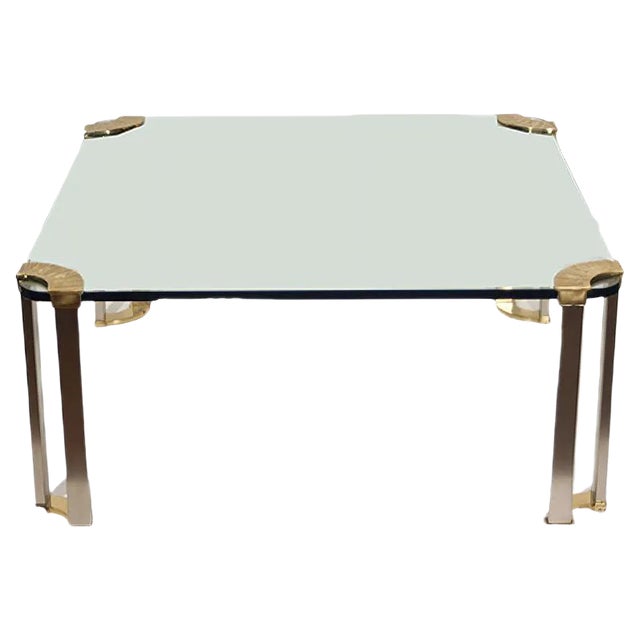 Bronze and Glass Coffee Table, 1970s For Sale