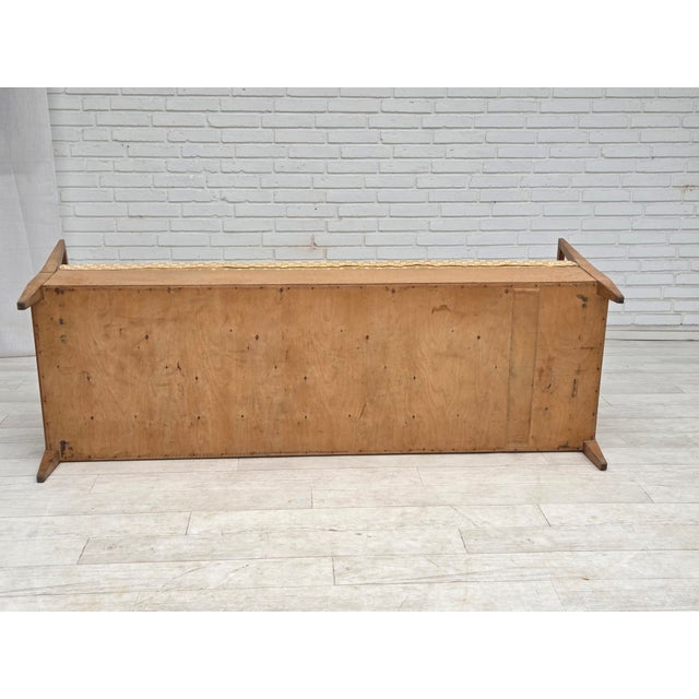 Swedish Drop Arm Sofa in Fabric and Oak, 1970s For Sale - Image 17 of 18