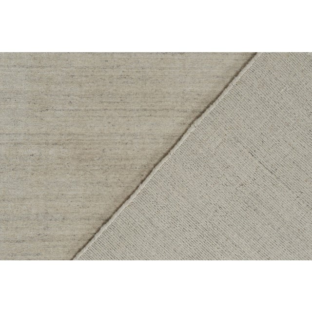 Textile Rug & Kilim’s Contemporary Rug in Solid Gray and Beige Tones For Sale - Image 7 of 7