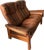 Comfortable Scandinavian-style vintage Ekornes stressless reclining loveseat made in Norway from the 1980s. The leather is...