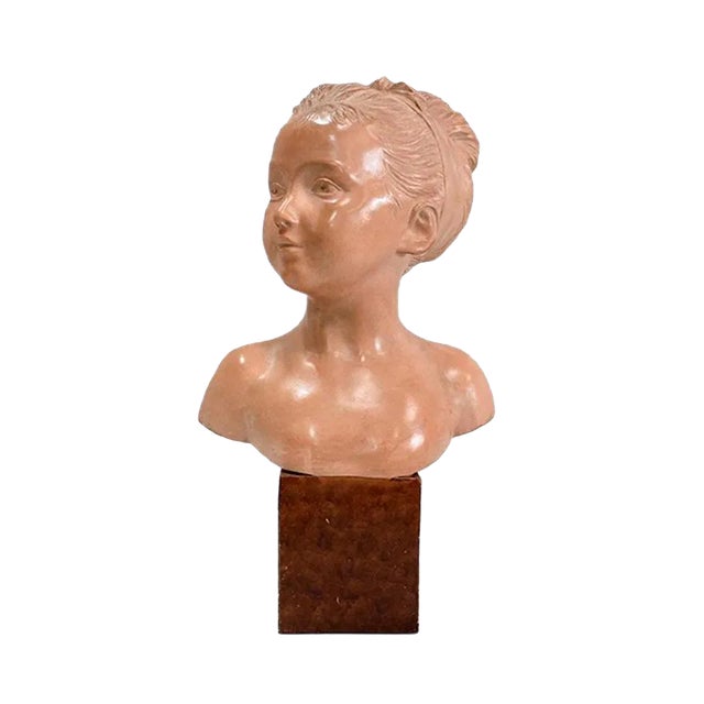 Terracotta Bust of Louise Brongniart After Houdon, 1900 For Sale
