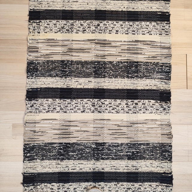 Mid-Century Handwoven Cotton Rag Rug, 1960s For Sale - Image 6 of 9