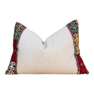 Niku Linen Tribal Border Pillow For Sale