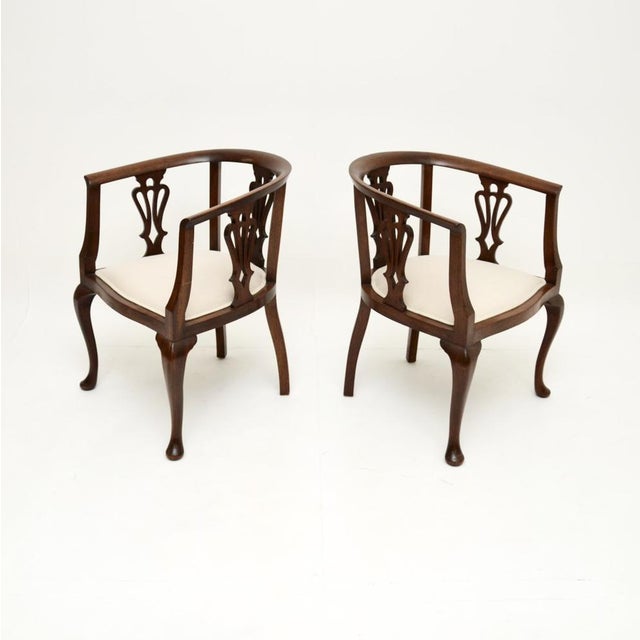 Antique Edwardian Tub Chairs, 1900s, Set of 2 For Sale - Image 3 of 10
