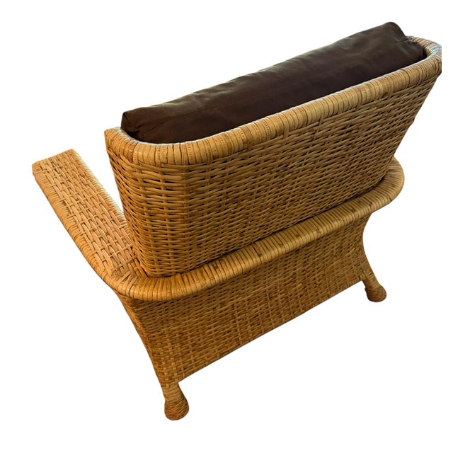 McGuire Furniture Co Wicker Rattan Lounge Club Chair. 1 of 2 Available.