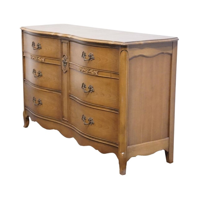 BASSETT FURNITURE Solid Cherry Country French Provincial 58" Double Dresser 5401-8961-981 35" High 58.5" Wide 20.25" Deep...