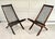 Wood Pair of Vintage Scandi-Style Folding Wood & Cord Lounge Chairs For Sale - Image 7 of 10
