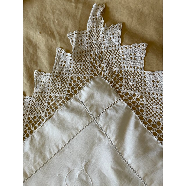 1930s 1930s Vintage Boudoir Embroidered Pillow Sham With Floral Design For Sale - Image 5 of 12