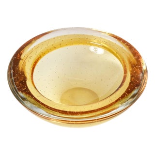 Mid-Century Yellow Murano Glass Bullicante Bowl by Vinicio Vianello Galliano Ferro, Italy, 1960s For Sale