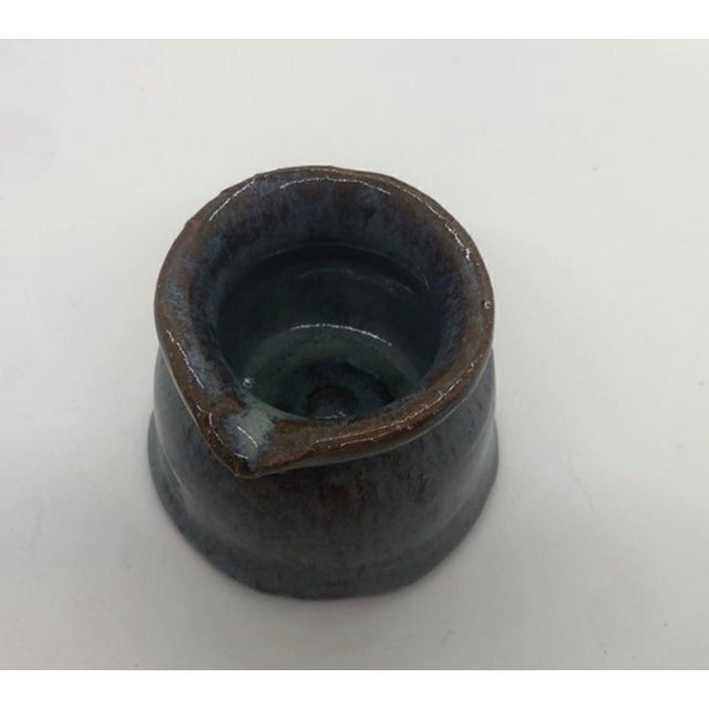 1960s Vintage Petite Glazed Studio Pottery Creamer Vase, Artist Signed For Sale - Image 5 of 12