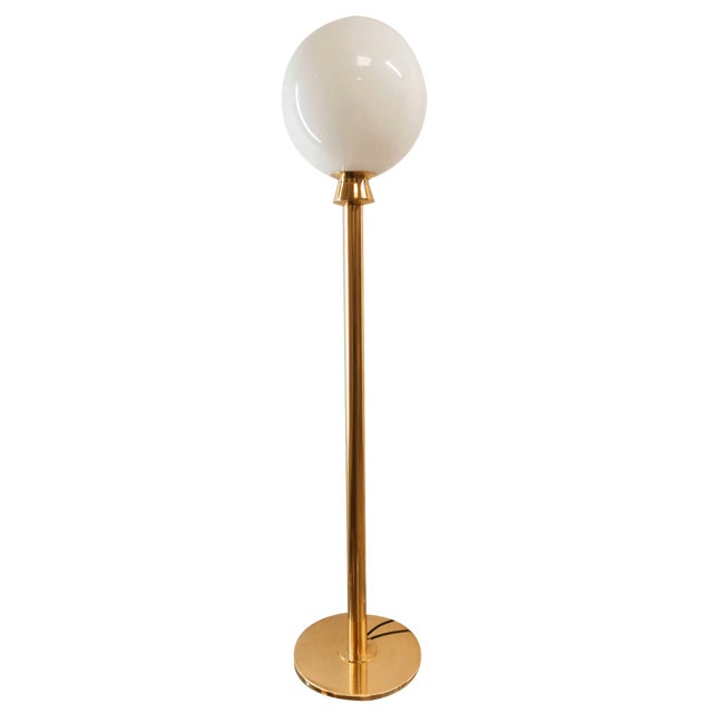 Reading Lamp in Brass with White Sphere For Sale