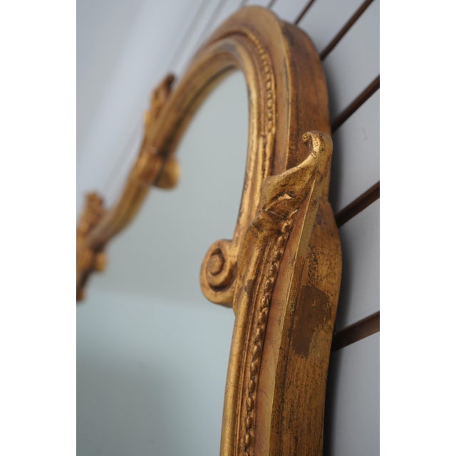 Vintage Gold Leaf Frame Horizontal Over Mantle Mirror For Sale In Philadelphia - Image 6 of 11