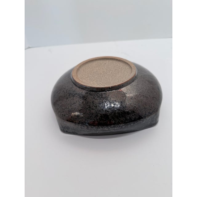 1980s Vintage Donna Polseno Handmade Square Ceramic Bowl For Sale - Image 5 of 8