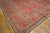 1900s Red Geometric Antique Turkish Oushak Rug 12'1" X 13'9" Handknotted Wool Carpet For Sale In New York - Image 6 of 6