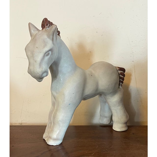 1940's Swedish Mid-Century Modern Pottery Horse by Vicke Lindstrand for Uppsala Ekeby - "Häst" For Sale - Image 13 of 15