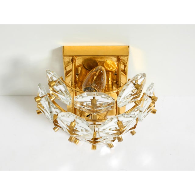 Kinkeldey Crystal Glass and Brass Wall Lamp from Kinkeldey, 1960s For Sale - Image 4 of 18