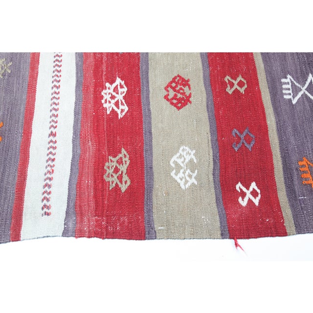 1950s Handmade Warm Color Kilim Runner - 3' 1'' X 9' 1'' For Sale - Image 9 of 12
