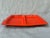 Simple, heavy vintage solid bright orange divided enamel tray. Open metal grommet at one end so it can be hung and stored....