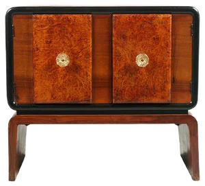 Art Deco Burl Walnut Bar Cabinet by Guglielmo Urlich for Meroni & Fossati, 1930s