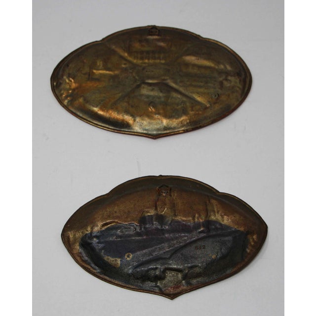 Hand-Painted Copper Plates, German Souvenir, Arts and Crafts Style For Sale In Palm Springs - Image 6 of 15