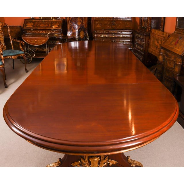 Antique Victorian Mahogany Twin Base Dining Table and Chairs, 1800s, Set of 13 For Sale - Image 11 of 14