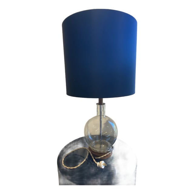 Contemporary Table Lamp With Black Lamp Shade With Gold Interior For Sale