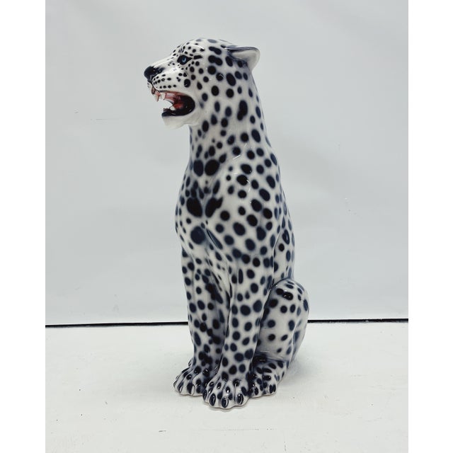 Not Yet Made - Made To Order White Leopard Statue in Ceramic by Ceramic Boxer For Sale - Image 5 of 8