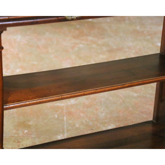 19th C. French Henri II Walnut Desserte Console With Lift-Top Marble Interior For Sale - Image 16 of 18