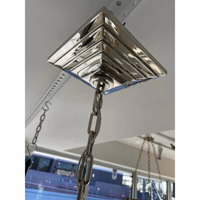 2010s 4-Light Chandelier Nickel Plated Georgian Style For Sale - Image 5 of 13