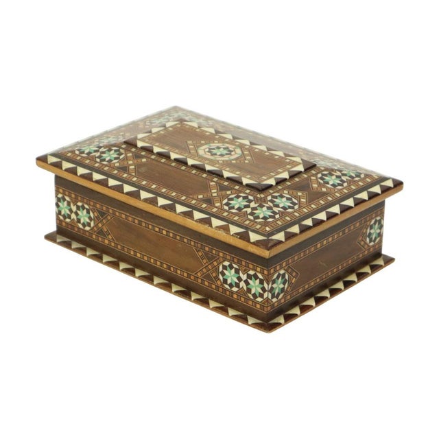 Marquetry Inlay Jewelry Trinket Box, 1970s For Sale - Image 4 of 18