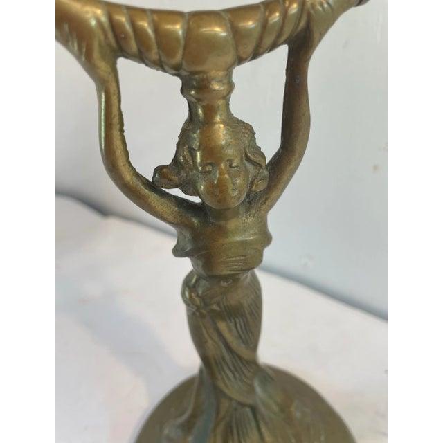 Vintage Art Deco Figural Brass Vanity Mirror Chairish