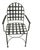 Vintage Outdoor Crosshatch Metal Armchair With Verdigris Patina For Sale