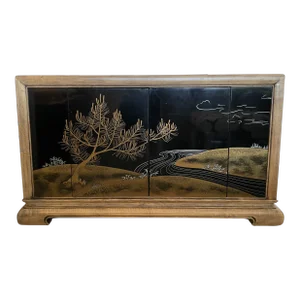 Asian Inspired Lacquered Sideboard by Bernhardt Flair Division/Circa 1970