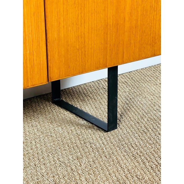 Scandinavian Teak Sideboard with Metal Sled-Style Legs, 1960 For Sale - Image 13 of 15